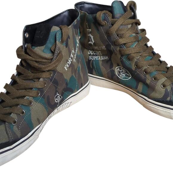 Polo Ralph Lauren Men's 10.5 D Solomon Downhill Skier Canvas Sneakers Olive Camo - Picture 4 of 11